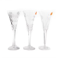 Three pairs of Waterford champagne flutes