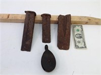 3 Rusty Wedges & Sm Pulley