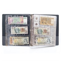 Binder of foreign and US coins