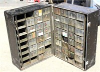 ANTIQUE METAL PORTABLE PARTS ORGANIZER