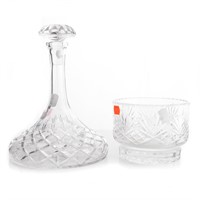 Waterford style decanter and bowl
