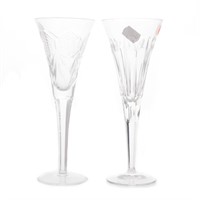 Two pairs of Waterford champagne flutes