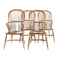 Four pine Windsor chairs (as is)
