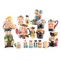 Assortment of collectible character jugs