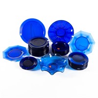 Large assortment of cobalt dishes