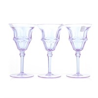 Eleven lavender pressed glass goblets