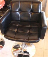 (7) LEATHER BAR STOOLS WITH ARM & BACK RESTS