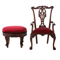 Contemporary miniature Chippendale style armchair