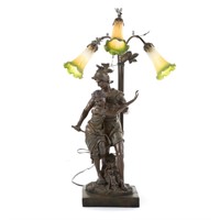 Figure-mounted table lamp