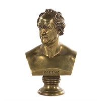 Brass bust of Goethe