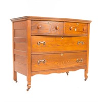 American Victorian oak chest of drawers