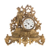 Gilt-metal mantel clock