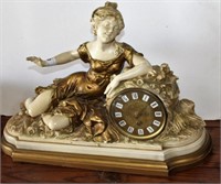 French mantle clock heavy ceramic