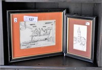 London & Lisbon framed sketches