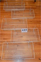 Slat wall: 5 wire baskets, 12 x 24 x 4"