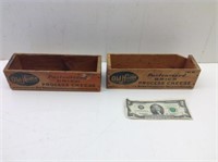 Pair Old Home Wood Cheese Boxes