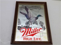 Miller High Life Mallard Beer Mirror  1st Printing