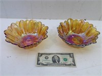 Pair Carnival Glass Candy Dish