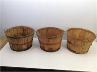 (3) Peach / Apple Baskets