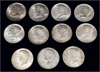 1964 Kennedy Half Dollars (10), 1967 (1)