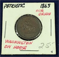 1863 Civil War Patriotic Token, "Our Union"