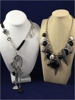 Silvertone Large Necklaces (2)