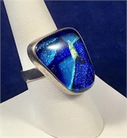Mexican Sterling Silver & Blue Stone Ring