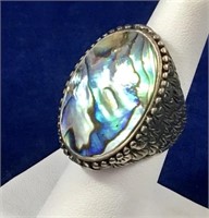 Abalone Stone & Sterling Silver Dome Ring
