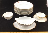Assortment of Gold Trimmed Porcelain China