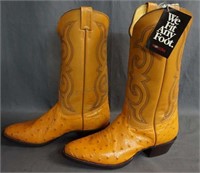 Nocona Full Quill Ostrich Cowboy Boots Size 10.5 D