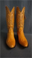 Nocona Full Quill Ostrich Cowboy Boots Size 8 D