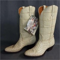 Nocona Full Quill Ostrich Cowboy Boots Size 8.5 D
