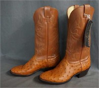 Nocona Full Quill Ostrich Cowboy Boots Size ( D