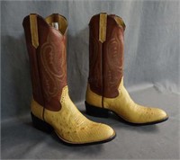 Rios of Mercedes Ostrich Cowboy Boots Size 7.5 E
