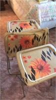 Lot of four vintage tray tables