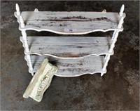 Shabby wall plate rack & small accent shelf