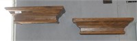 Pair oak wall shelves