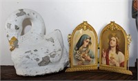 Gilt framed religious portraits