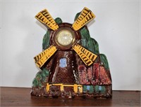 Maxwal ceramic Dutch Windmill vintage clock