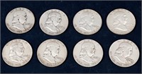 Franklin Half Dollars (8), Silver