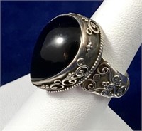 Onyx & Sterling Silver Ring