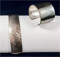Sterling Silver Cuff & Flex Bracelet, 2