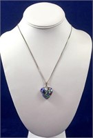 Murano Sterling Silver Heart & Chain