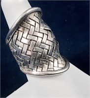 Sterling Silver Basket Weave Ring