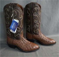 Tony Lama Full Quill Ostrich Cowboy Boots 8.5 D