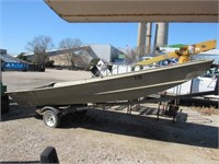 16' Flat Bottom Boat and Trailer-