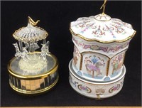 Two Carousel Music Boxes