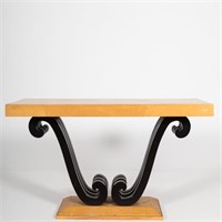 Deco Style Ebonized & Maple Hall/Pier Table