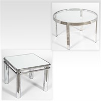 Mid Century Chrome Double Banded End Table