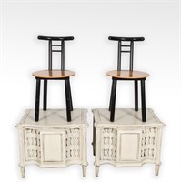 Pair of Nightstands & Pair of Thonet Style Chairs